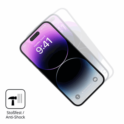 Schutz gegen Kratzer auf dem Apple iPhone 14 Pro Max Glas durch Schlüssel oder Ähnliches