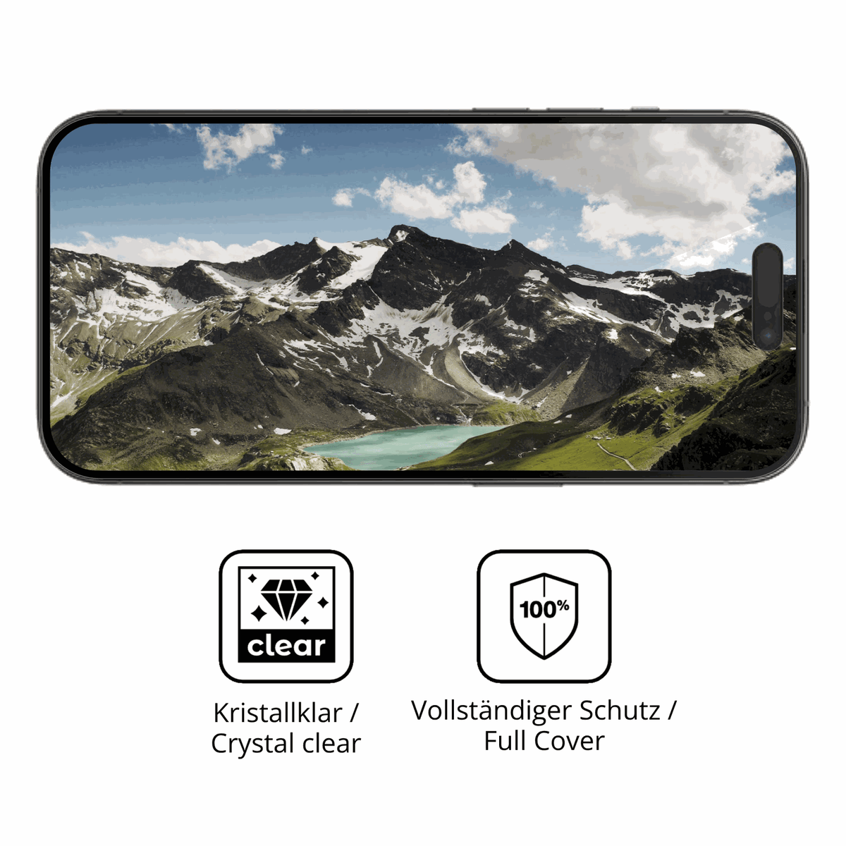 Dünne und klare Folie passend zugeschnitten für Apple iPhone 14 Pro
