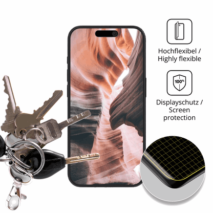 dipos Displayschutz für Apple iPhone 15 Pro, transparente Oberfläche, perfekte Passform auch für die Rundungen
