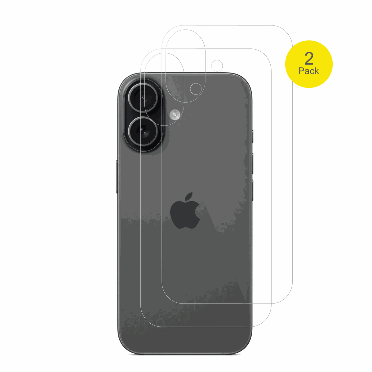 AppleiPhone 17 Rückseite mit aufgebrachter dipos Displayschutzfolie, glasklare Darstellung ohne Einschränkungen