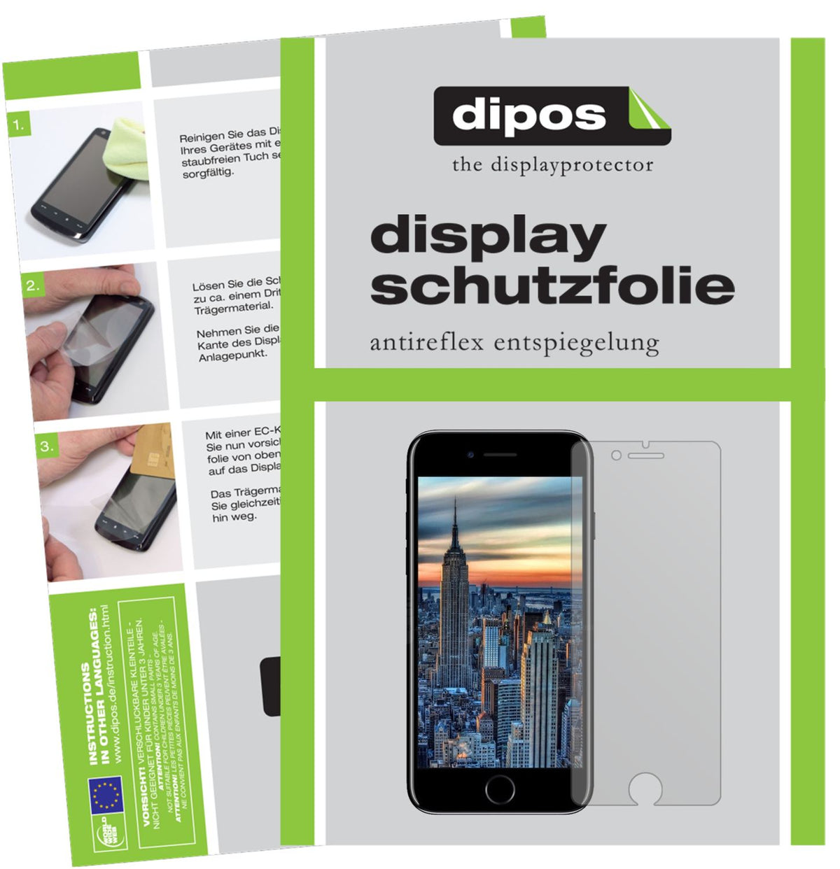 Matte Displayschutzfolie von dipos passend für Apple iPhone SE (2020), präziser Zuschnitt und blasenfrei montiert