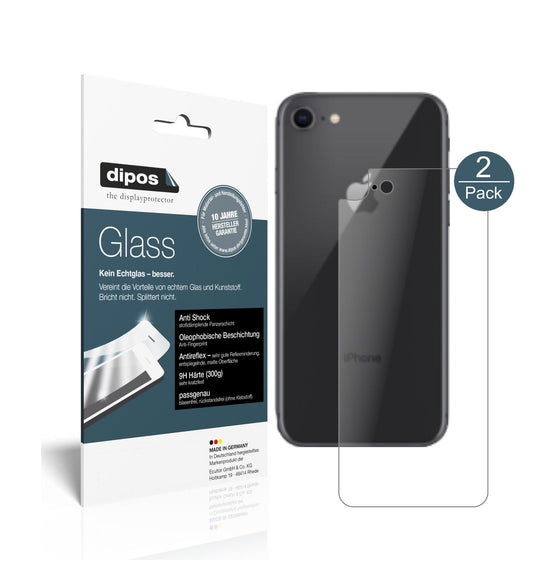 Matte Displayschutzfolie von dipos passend für Apple iPhone SE 2 Rückseite, 9H kratzfest und blasenfrei montiert