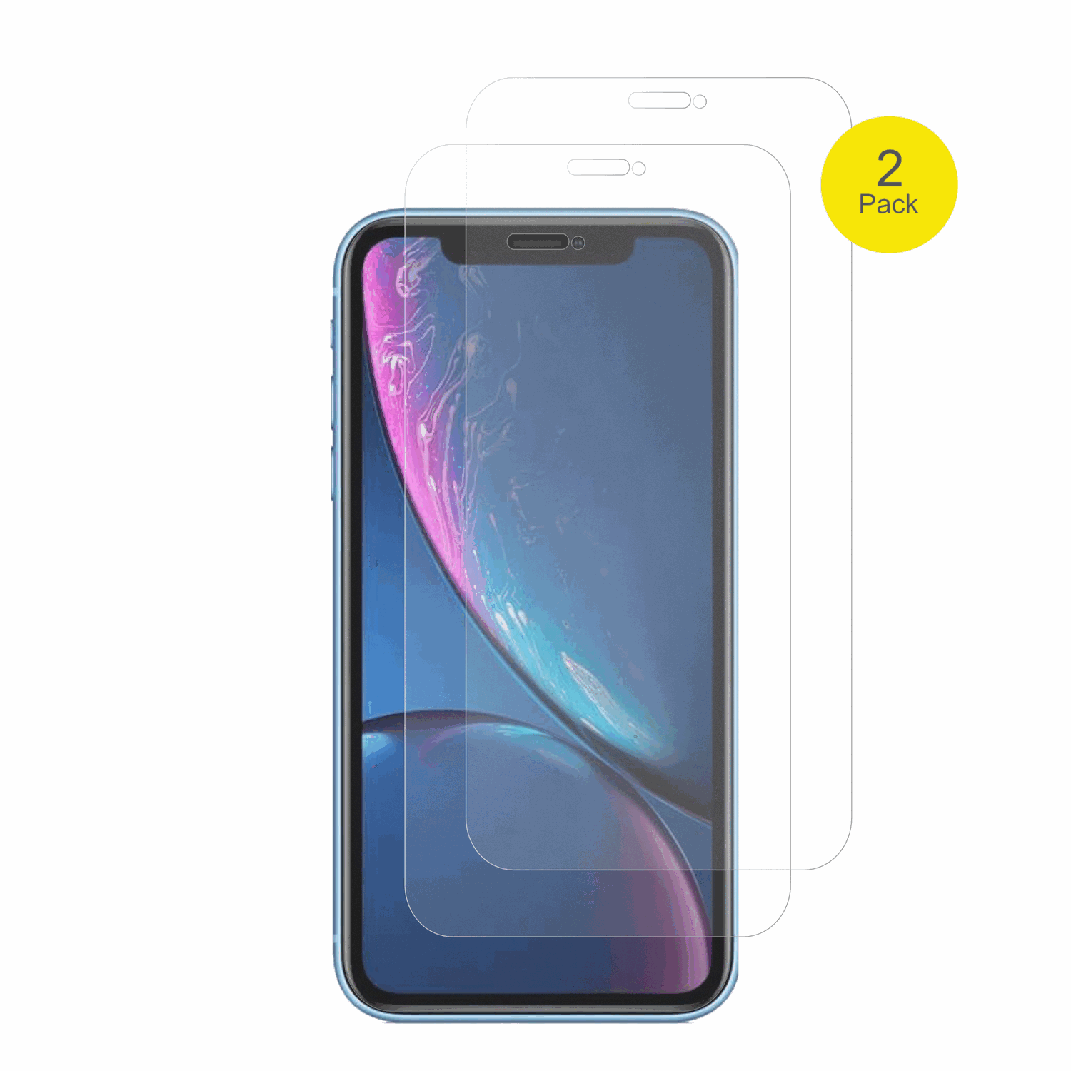 AppleiPhone XR mit aufgebrachter dipos Flex Schutzfolie, glasklare Darstellung ohne Einschränkungen