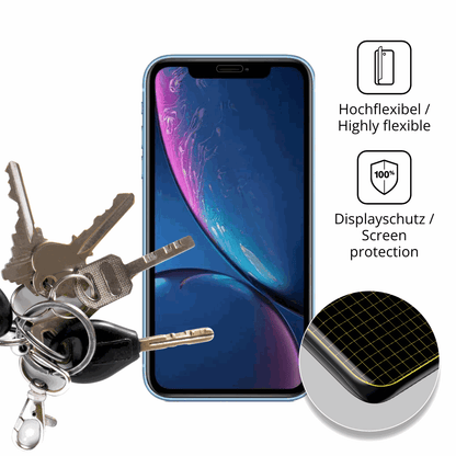 dipos Displayschutz für Apple iPhone XR, transparente Oberfläche, geringe Dicke und perfekte Passform