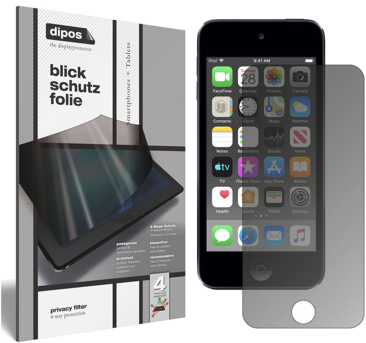 Blickschutzfolie für Apple iPod Touch (2019) matt Schutzfolie Privacy