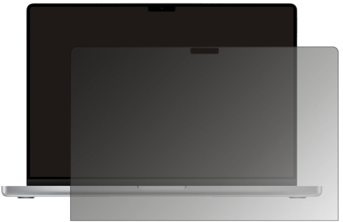 Blickschutzfolie von dipos passend für Apple MacBook Pro 14 Zoll (2021), präziser Zuschnitt und blasenfrei montiert
