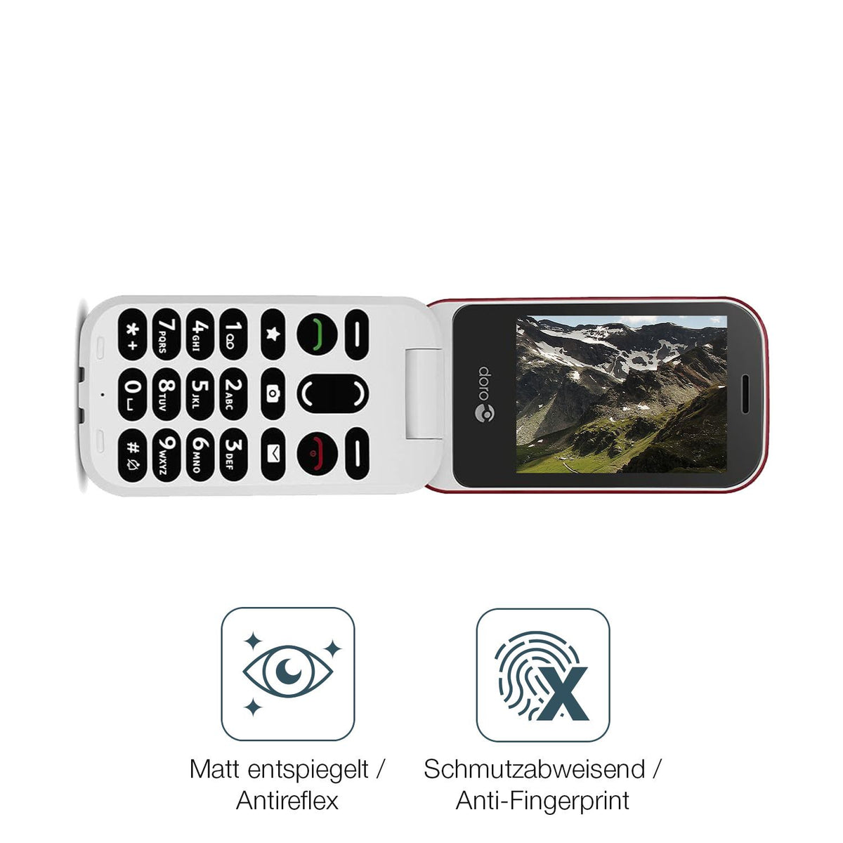 9H Hartbeschichtete, flexible Folie passend zugeschnitten für Doro 6040