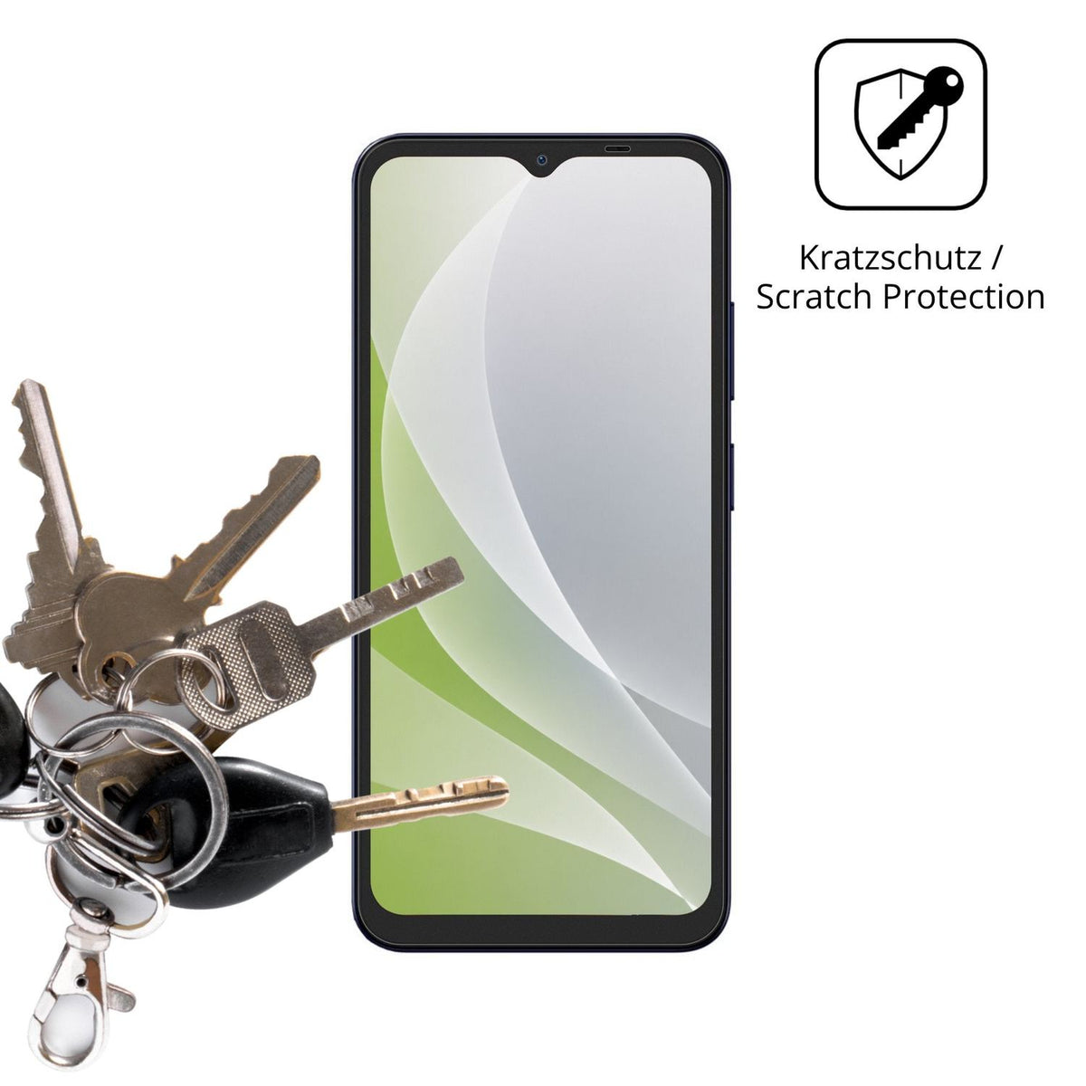 Schutz gegen Kratzer auf dem Ulefone Note 23 Glas durch Schlüssel oder Ähnliches
