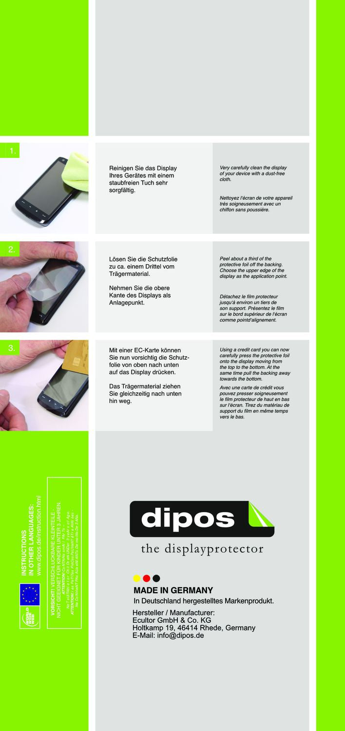 Schutzfolie mit optimaler Passform, zur Verwendung mit Hüllen geeignet