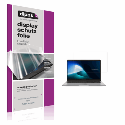 Klare Displayschutzfolie von dipos passend für Asus ExpertBook P1, präziser Zuschnitt und blasenfrei montiert