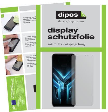 Matte Displayschutzfolie von dipos passend für Asus ROG Phone 3, präziser Zuschnitt und blasenfrei montiert