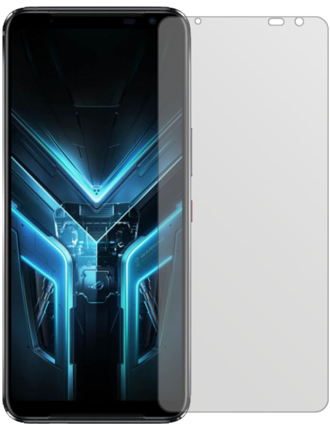 AsusROG Phone 3 mit aufgebrachter dipos Displayschutzfolie, die lästige Fingerabdrücke minimiert