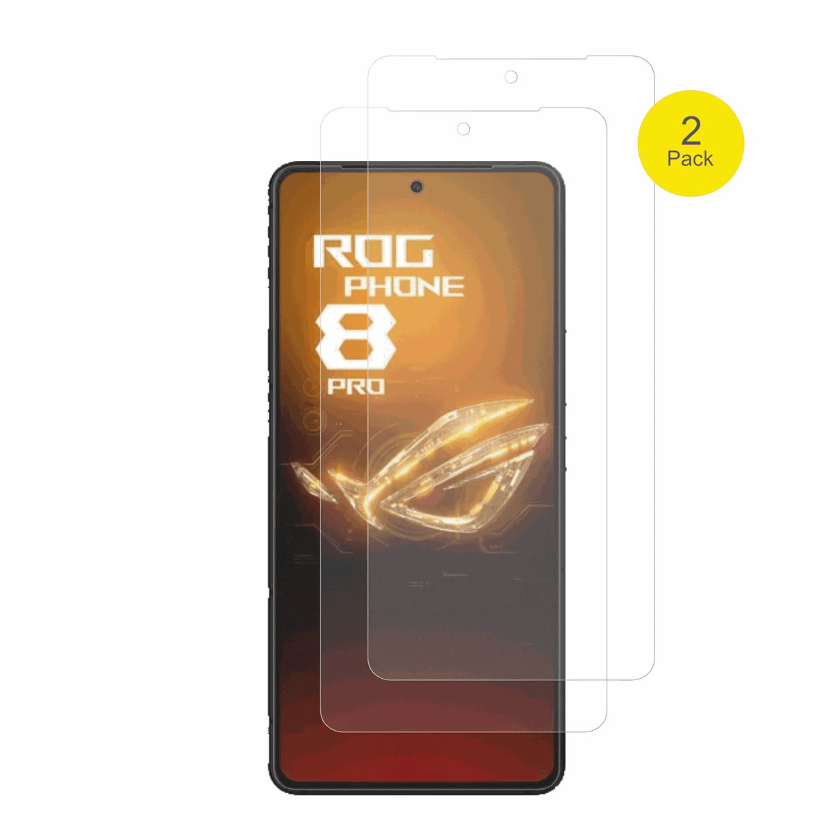 AsusRog Phone 8 Pro mit aufgebrachter dipos Flex Schutzfolie, glasklare Darstellung ohne Einschränkungen