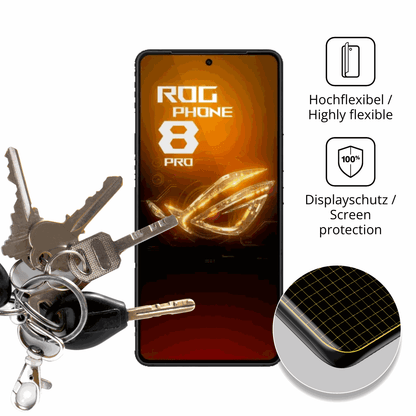 dipos Displayschutz für Asus Rog Phone 8 Pro, transparente Oberfläche, geringe Dicke und perfekte Passform