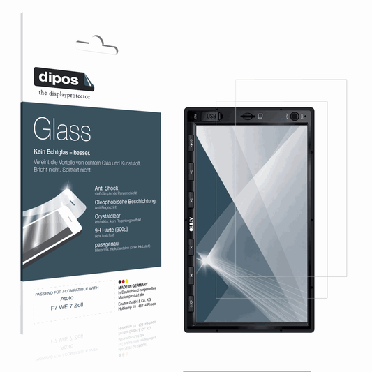 Klare Displayschutzfolie von dipos passend für atotof7 we 7 zoll, 9H kratzfest und blasenfrei montiert