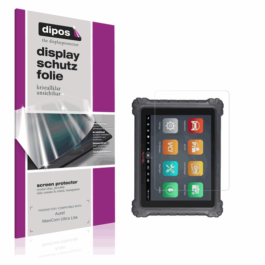 Klare Displayschutzfolie von dipos passend für Autel MaxiCom Ultra Lite, präziser Zuschnitt und blasenfrei montiert