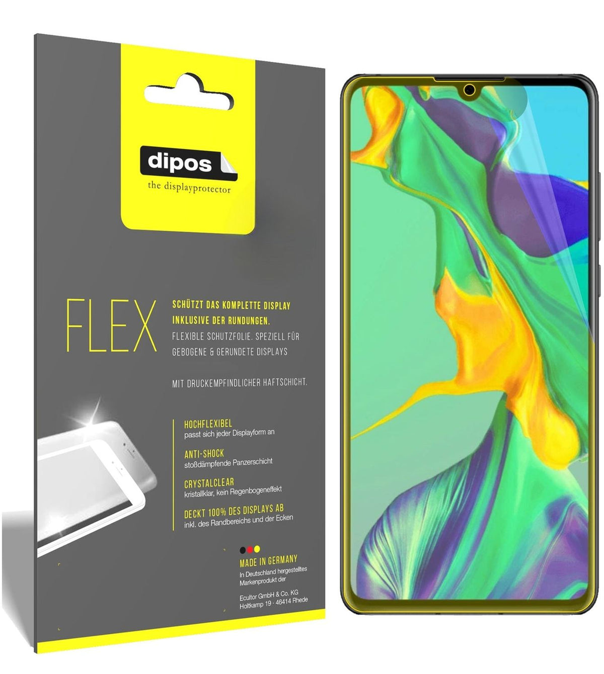 2x 3D Full Cover Schutzfolie für Huawei P30