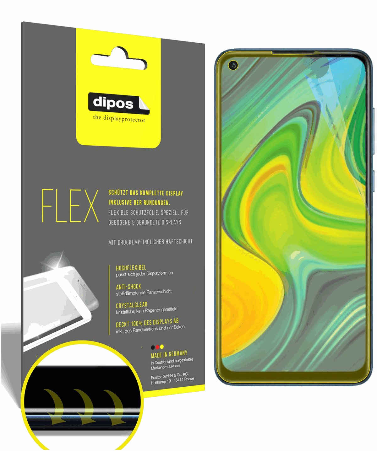 3x 3D Full Cover Schutzfolie für Xiaomi Redmi Note 9