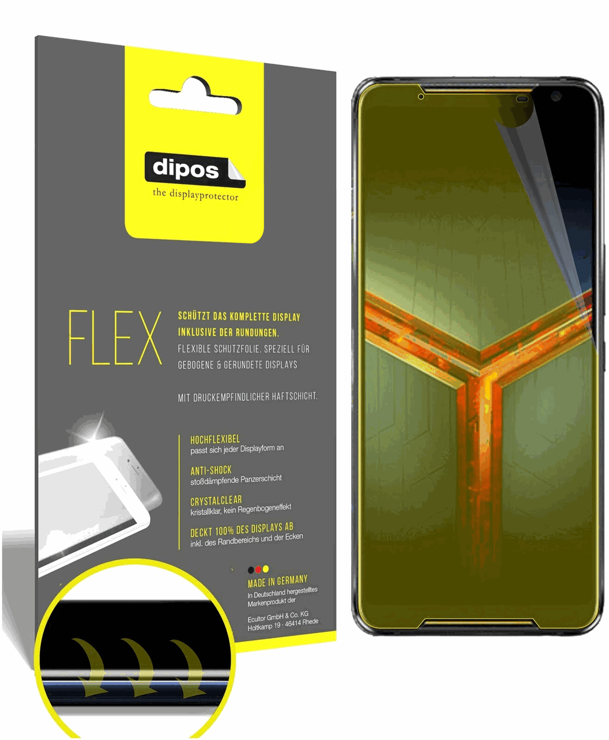 2x 3D Full Cover Schutzfolie für Asus ROG Phone 2