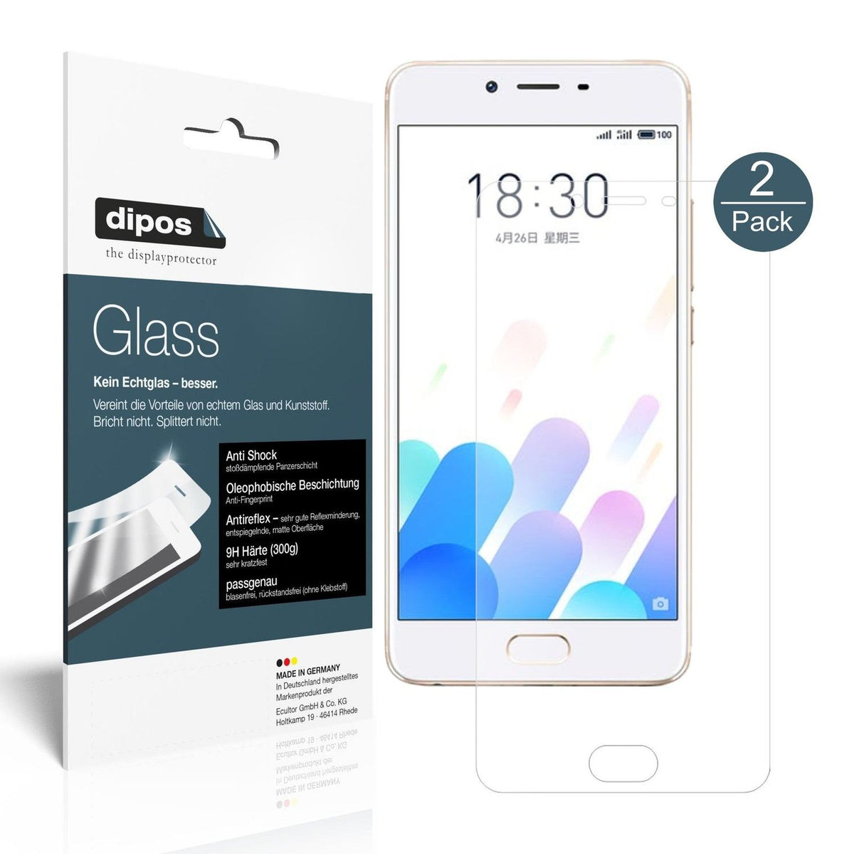 2x 9H Schutzfolie matt für Meizu E2 Panzerfolie