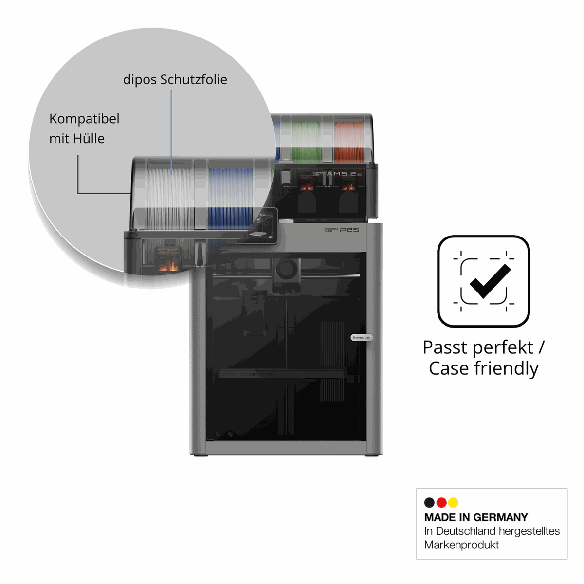 Schutzfolie mit optimaler Passform, zur Verwendung mit Hüllen geeignet
