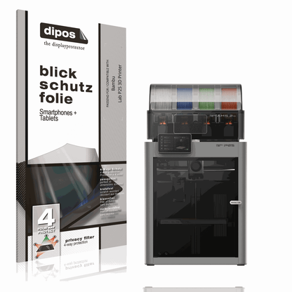 Blickschutzfolie von dipos passend für Bambu Lab P2S 3D Printer, präziser Zuschnitt und blasenfrei montiert