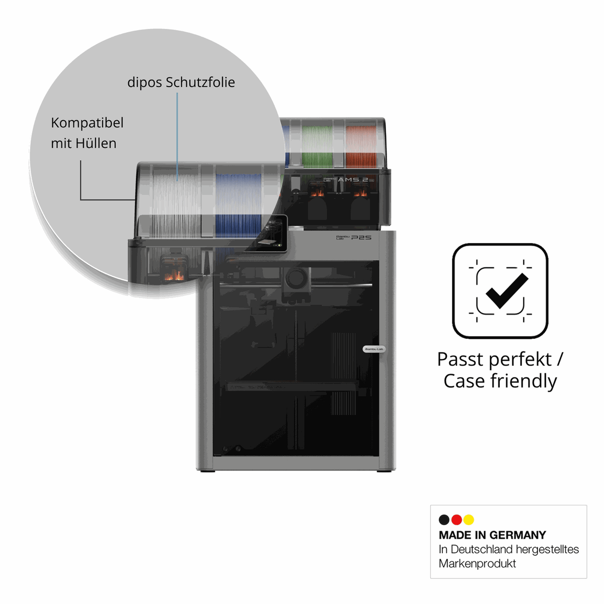Schutzfolie mit optimaler Passform, zur Verwendung mit Hüllen geeignet