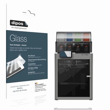 Klare Displayschutzfolie von dipos passend für Bambu Lab P2S 3D Printer, 9H kratzfest und blasenfrei montiert