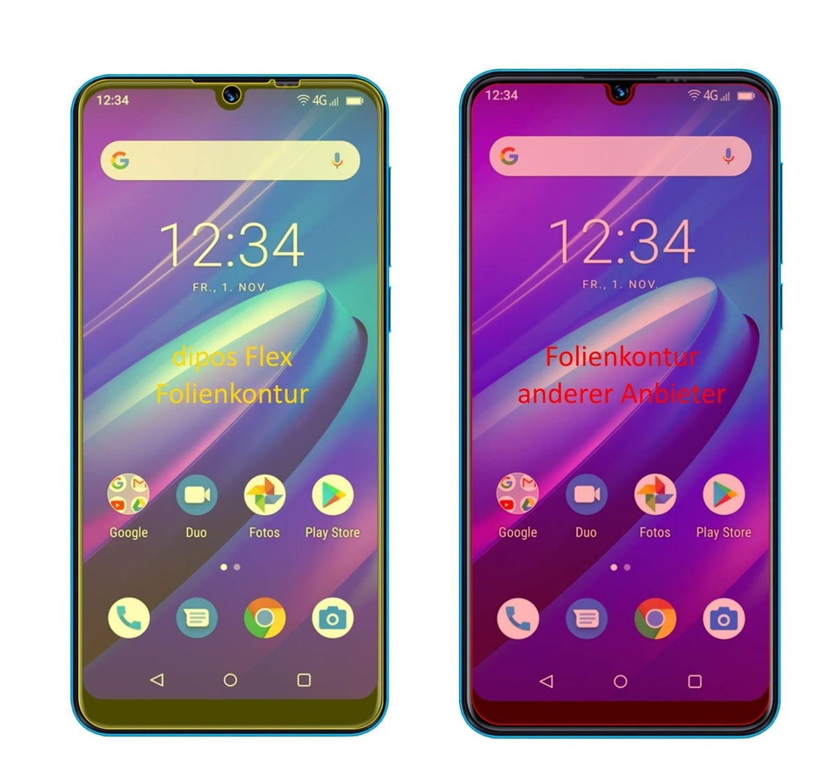 2x 3D Full Cover Schutzfolie für Beafon M6