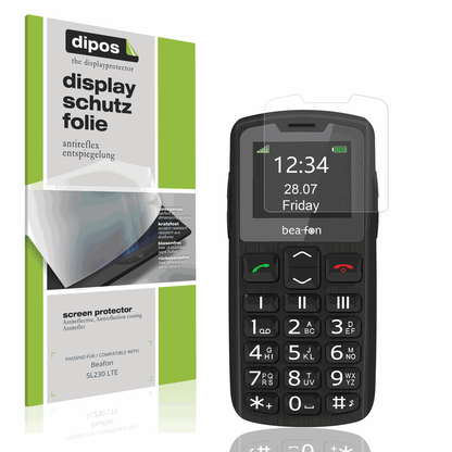 Matte Displayschutzfolie von dipos passend für Beafon SL230 LTE, präziser Zuschnitt und blasenfrei montiert