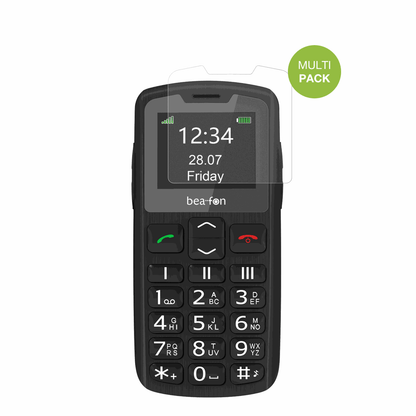 BeafonSL230 LTE mit aufgebrachter dipos Displayschutzfolie, die lästige Fingerabdrücke minimiert