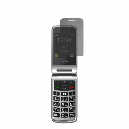 BeafonSL645 mit aufgebrachtem dipos Displayschutz, der seitliche Einblicke blockiert
