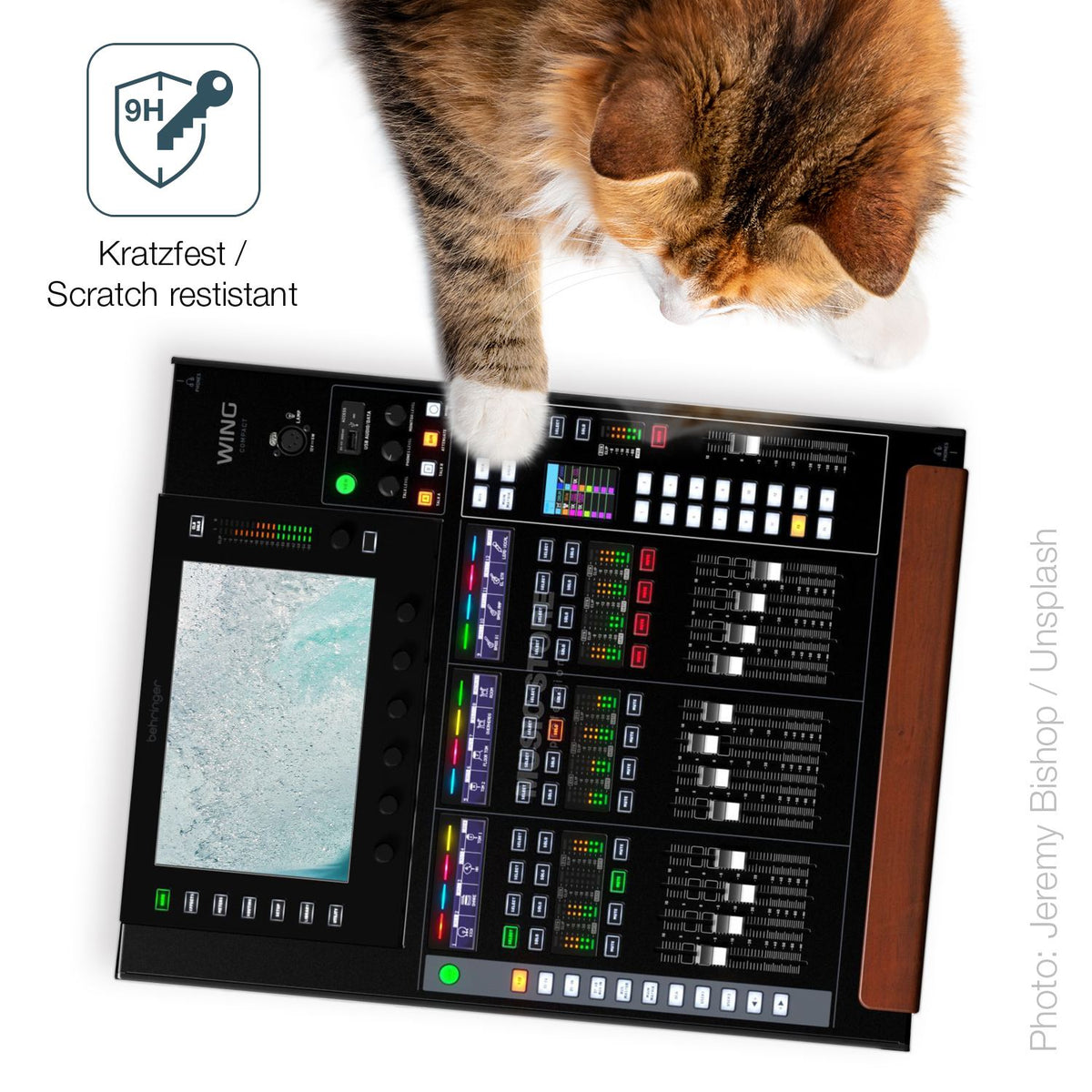 dipos Displayschutz für Behringer Wing Compact, mattierte Oberfläche, robuste Festigkeit und perfekte Passform