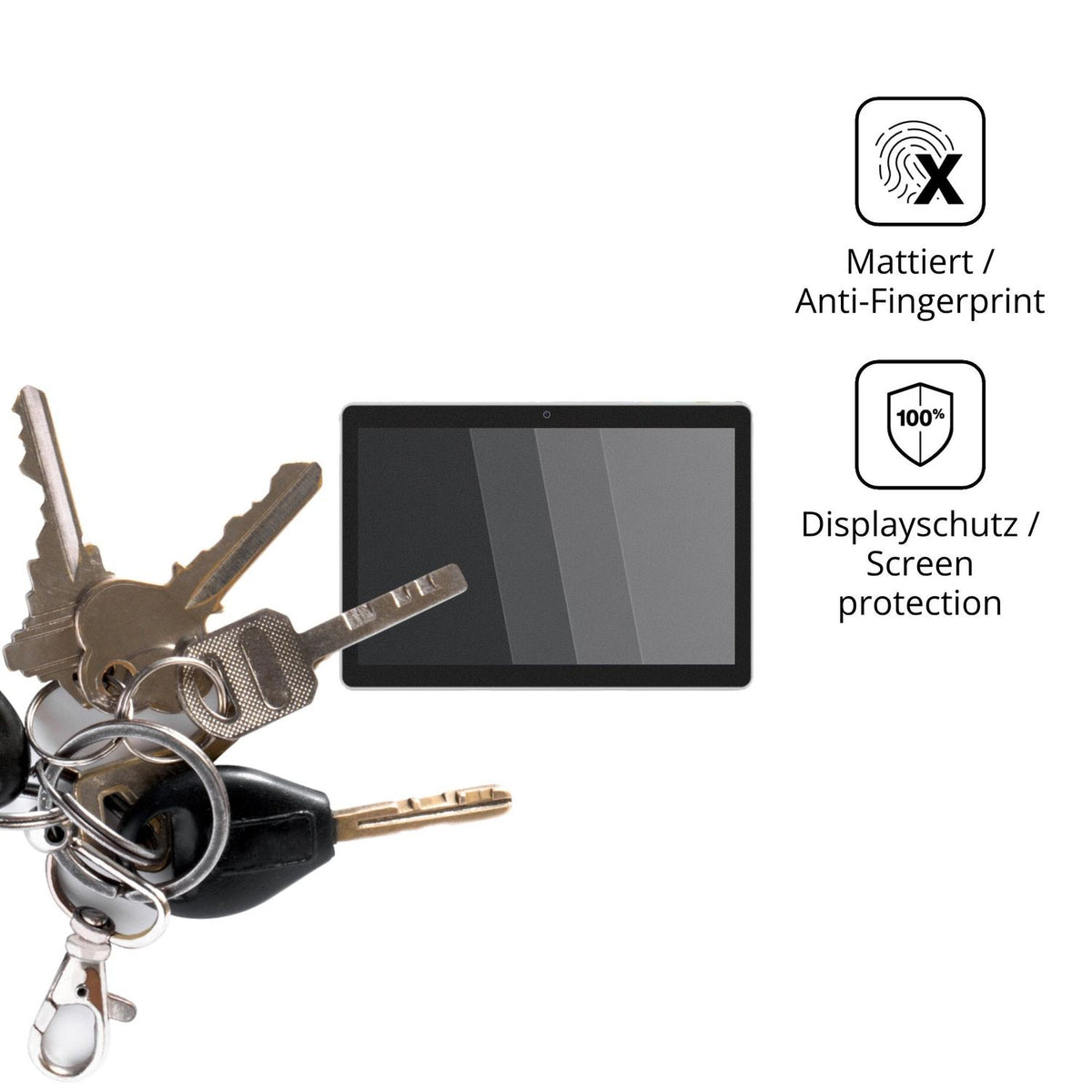 dipos Displayschutz für BEYNIVAN L60, mattierte Oberfläche, Blickschutzfilter und perfekter Passform