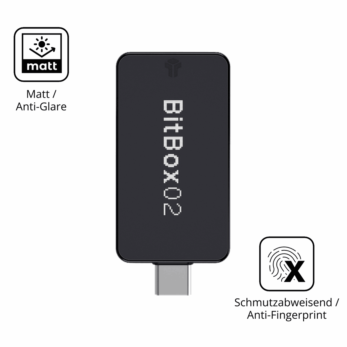 Dünne und entspiegelnde Folie passend zugeschnitten für bitbox02 nova
