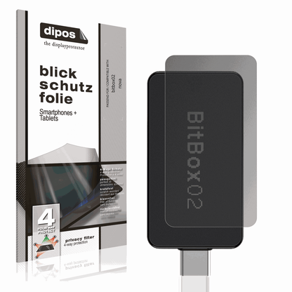 Blickschutzfolie von dipos passend für bitbox02 nova, präziser Zuschnitt und blasenfrei montiert