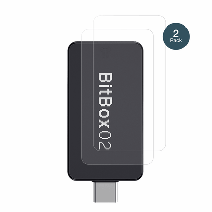 bitbox02nova mit aufgebrachter dipos Panzerfolie, die lästige Fingerabdrücke minimiert