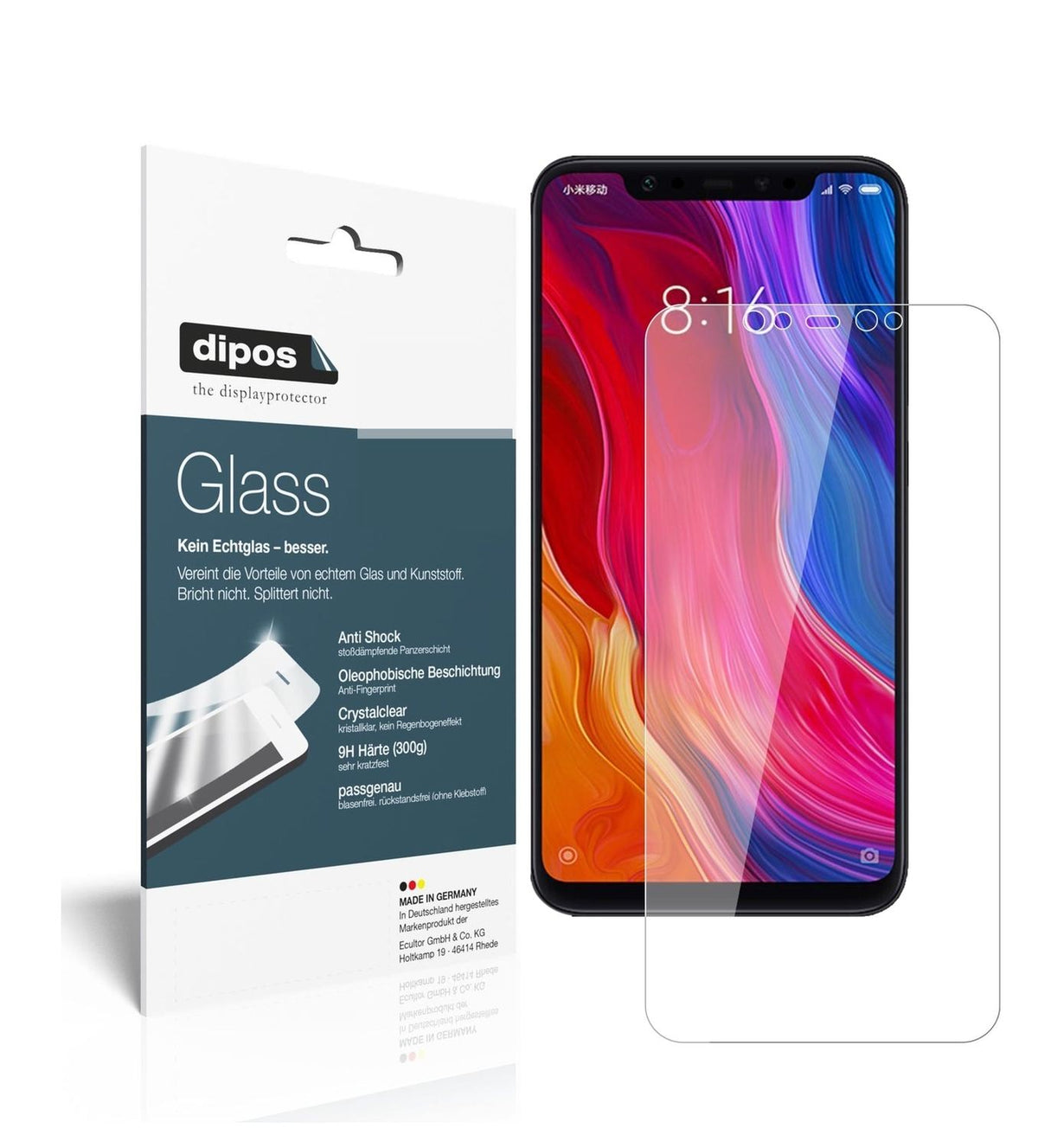 1x 9H Schutzfolie für Xiaomi Mi 8 SE Panzerfolie