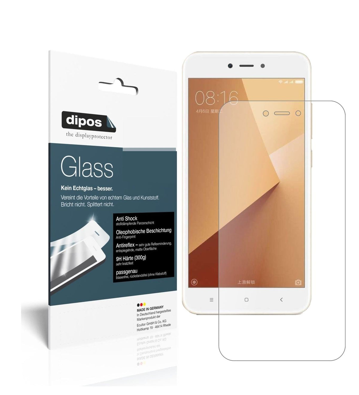 1x 9H Schutzfolie matt für Xiaomi Redmi Note 5A Panzerfolie