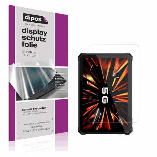 Klare Displayschutzfolie von dipos passend für blackviewactive 12 pro 5g outdoor, präziser Zuschnitt und blasenfrei montiert