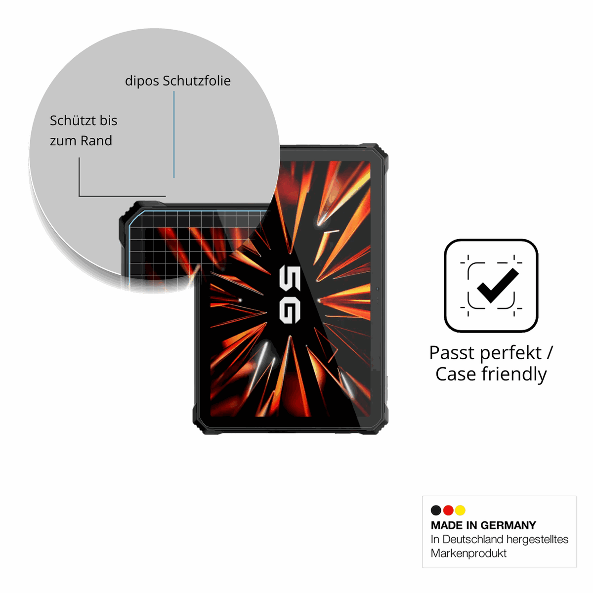 Besonders flexibler Displayschutz mit Anti-Shock-Schicht im Materialmix