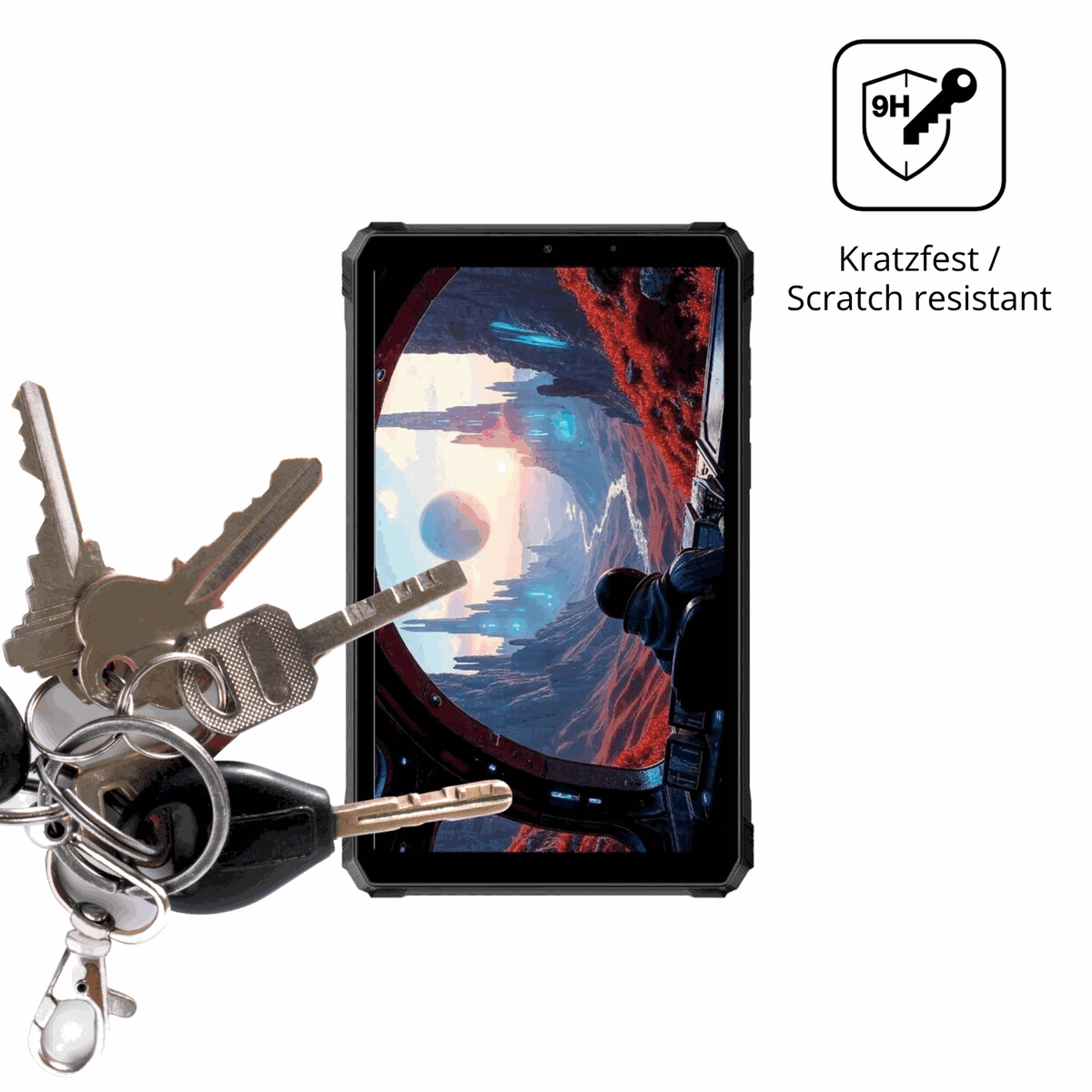 dipos Displayschutz für blackviewactive 5 outdoor, transparente Oberfläche, perfekte Passform auch für die Rundungen