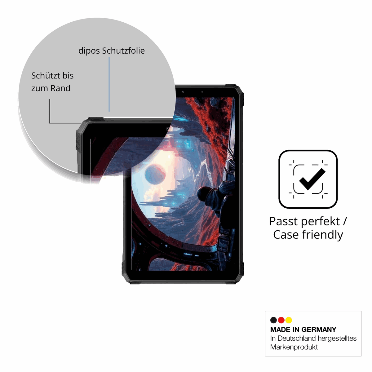 Besonders flexibler Displayschutz mit Anti-Shock-Schicht im Materialmix