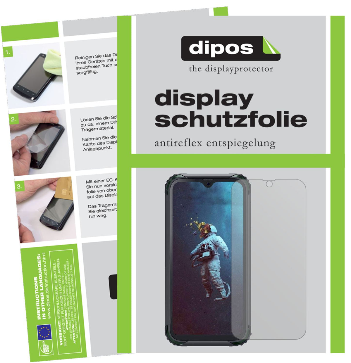 Matte Displayschutzfolie von dipos passend für Blackview BV5900, präziser Zuschnitt und blasenfrei montiert