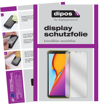 Klare Displayschutzfolie von dipos passend für Blackview BV6300 Pro, präziser Zuschnitt und blasenfrei montiert