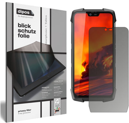 Blickschutzfolie von dipos passend für Blackview BV9700 Pro, präziser Zuschnitt und blasenfrei montiert