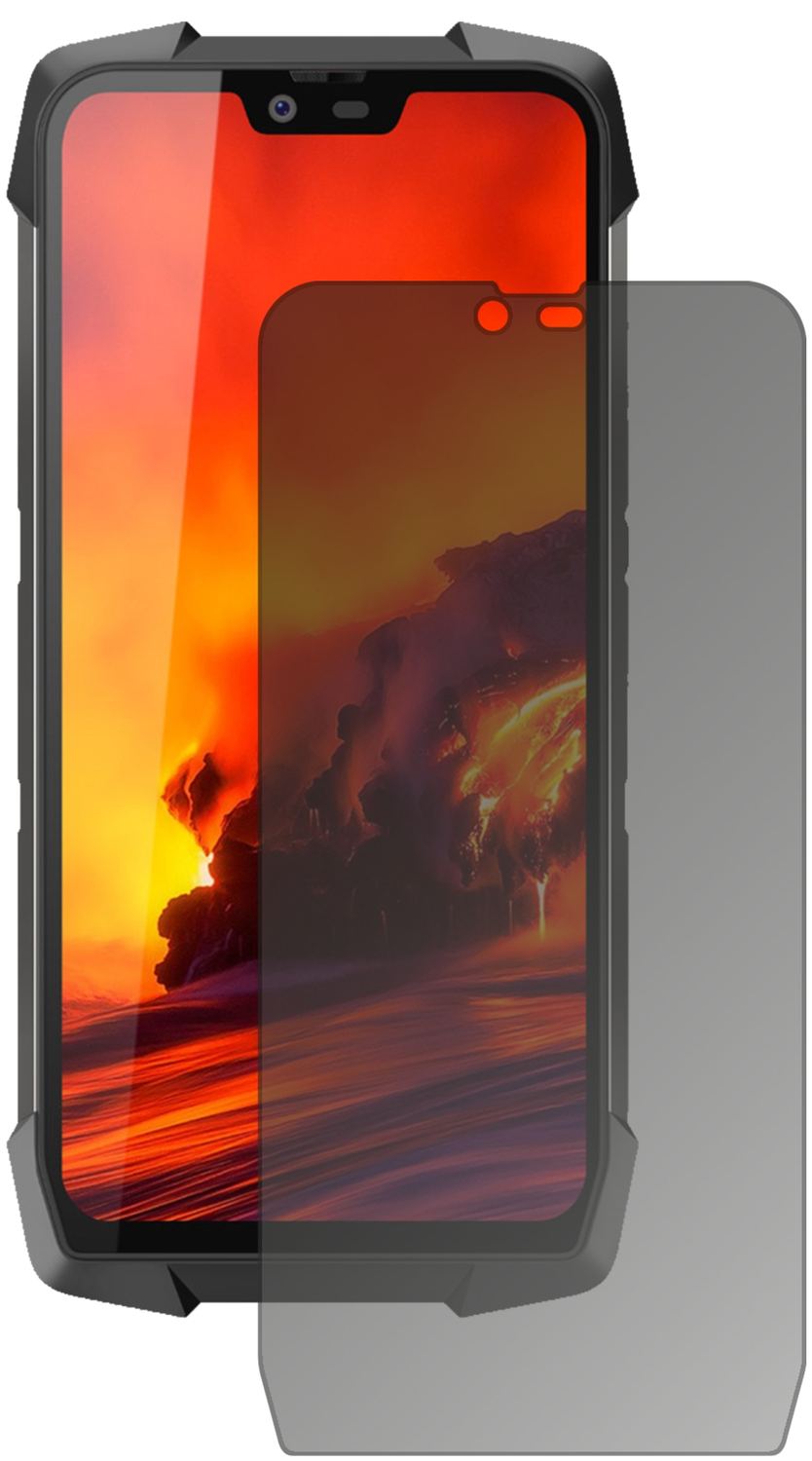 BlackviewBV9700 Pro mit aufgebrachtem dipos Displayschutz, der seitliche Einblicke blockiert