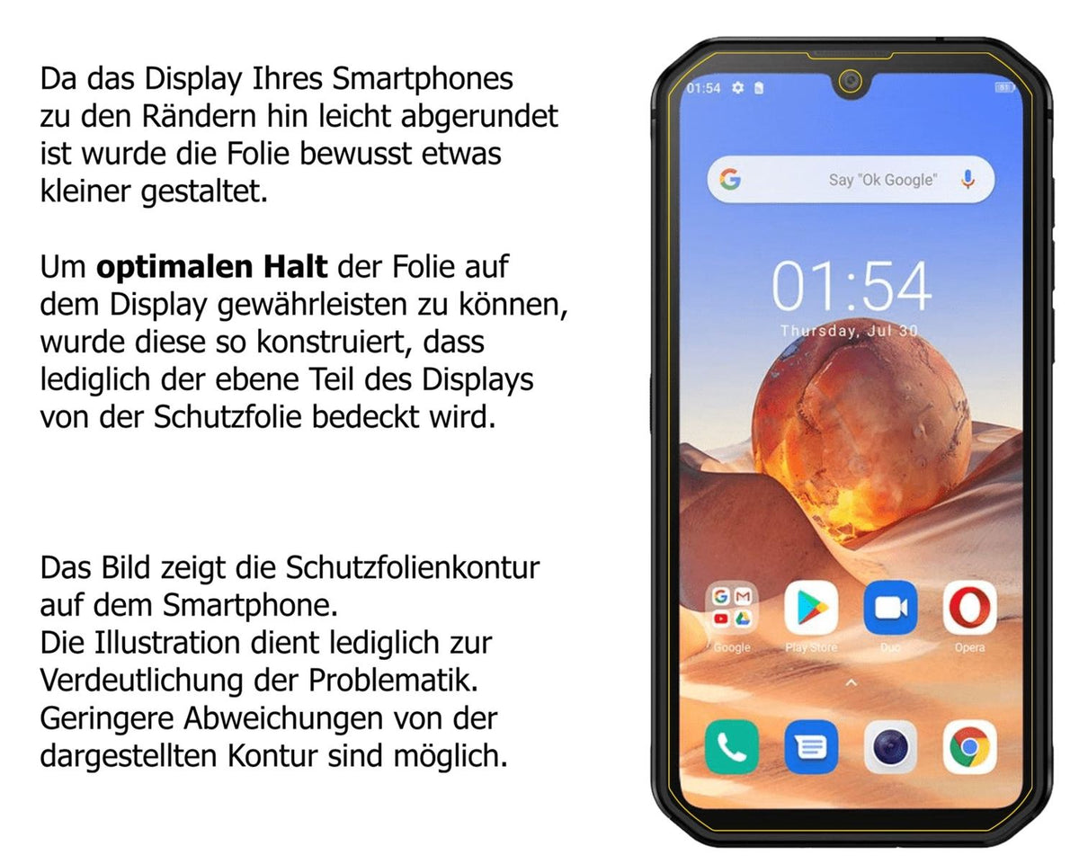 Dünne und klare Folie passend zugeschnitten für Blackview BV9900