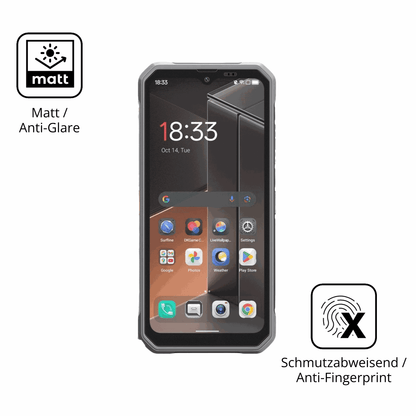 Dünne und entspiegelnde Folie passend zugeschnitten für Blackview Fort 100