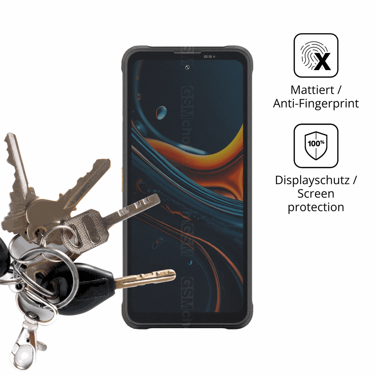 dipos Displayschutz für Blackview Fort 5, mattierte Oberfläche, Blickschutzfilter und perfekter Passform